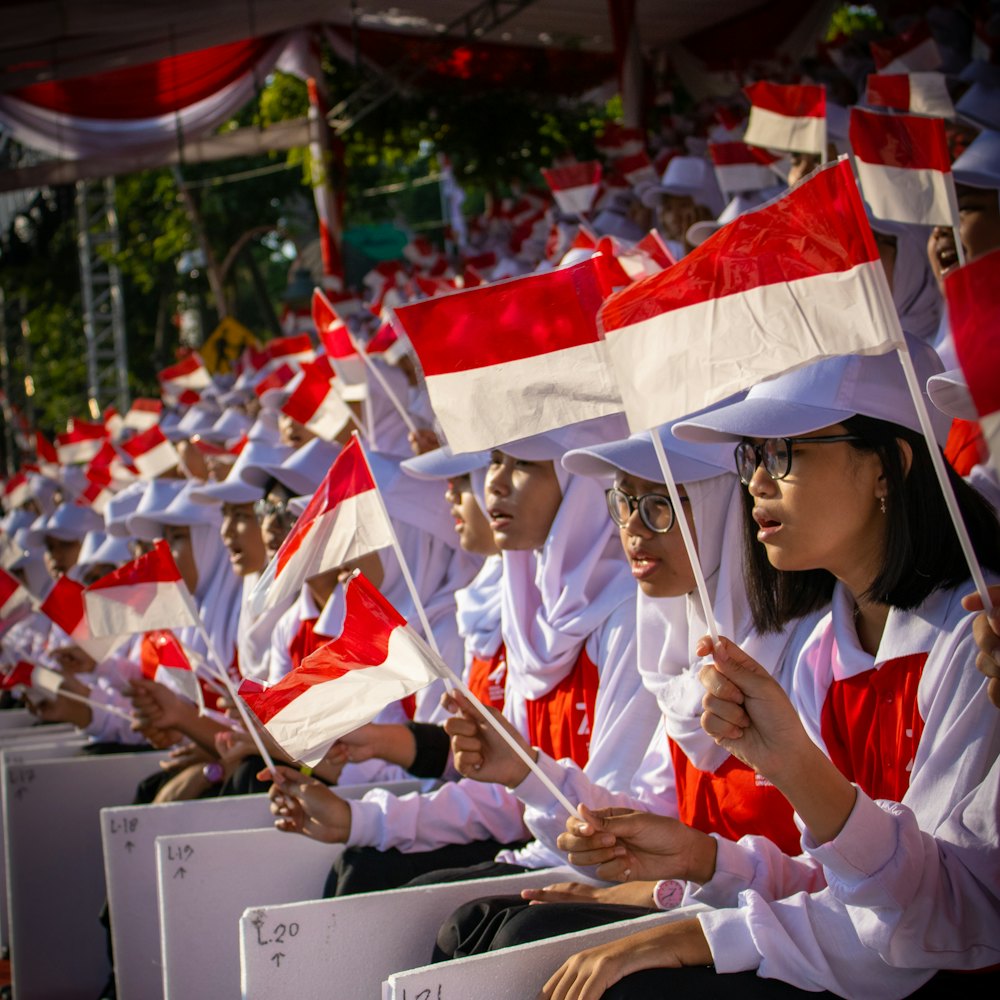 Upacara bendera bersama siswa